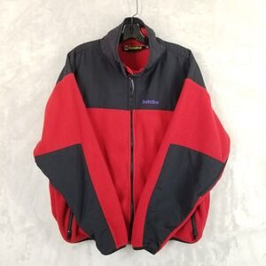 Vtg Solstice Jacket Men XL Red Black Outerwear Full Zip Fleece Outdoor Active
